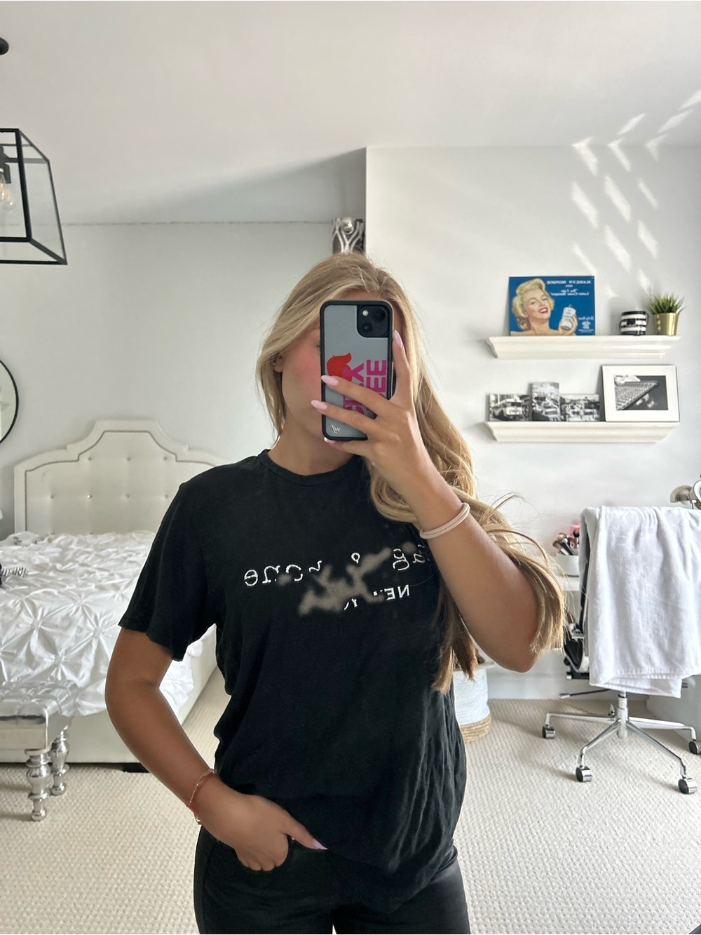 rag & bone Black Short-Sleeve Graphic Tee